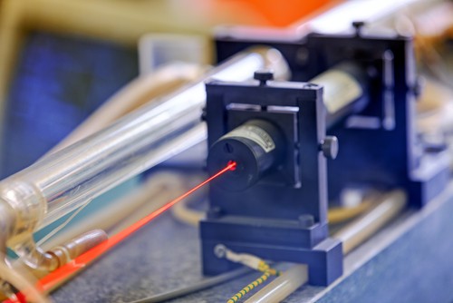 single red laser beam