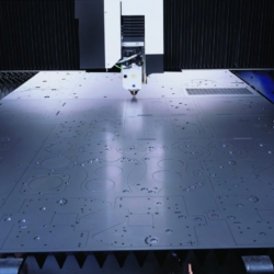 An example of our steel flat bed laser cutting services
