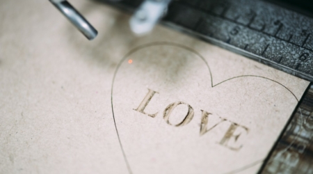 laser engraved love heart